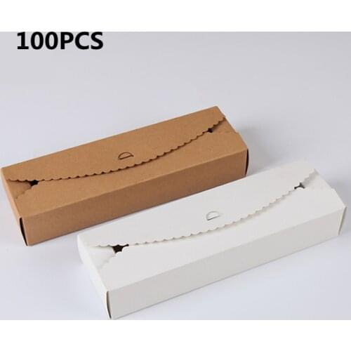 DHL 100pcs Portable Clamshell box Kraft paper rectangle Gift Box Paper DIY candy packing box blank storage DIY wedding cake box