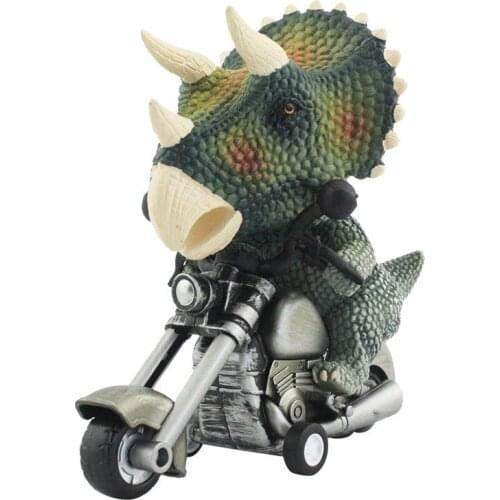 Dinosaur Motorbike Friction Car Model Play Vehicles Toys Tyrannosaurus Triceratops Dragon Diecast Lifelike Gift Christmas Kids