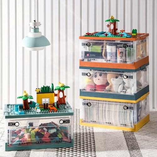 Household Color Stackable Building Blocks Fun Childrens Snack Box Transparent Large-capacity Food Container Storage