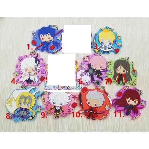 New Arrival 9pcs/lot Fate/Grand Order/FGO Original Japanese anime figure rubber mobile phone charms/key chain/strap D348