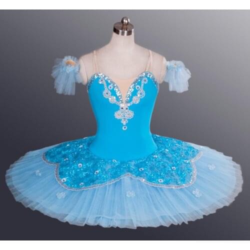 Fltoture Adult Pancake Tutu Sky Blue Color Professional Classical Ballet Tutu AT1093 Blue Bird Ballet Stage Costumes Tutu Skirt