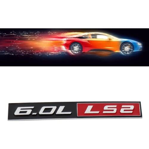 Chrome Red Universal 6.0L LS2 Engine for Auto Trunk Fender Door Emblem Badge Sticker