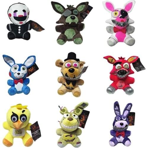 18cm Cartoon Game Plush Toy Five Nights FNAF Soft Bonnie Chica Foxy Stuffed Doll Cute Fox Bear Rabbit Duck Gift