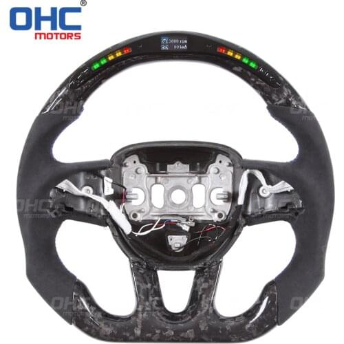 Forged Carbon Fiber LED Steering Wheel compatible for Charger Challenger SRT Hellcat Durango