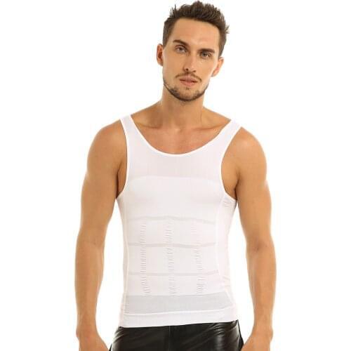Men Shaper Undershirt Tank Top Abdomen Muscle Compression Shapewear Sports Underwear Tummy Belly Body Shaper Vest Tops Shirts