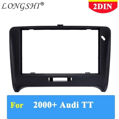 LONGSHI black Double DIN Panel Kit Fitting Frame Car Radio Fascia for 2000-2011 Audi TT Stereo Dash Trim 7inch 6inch 2DIN