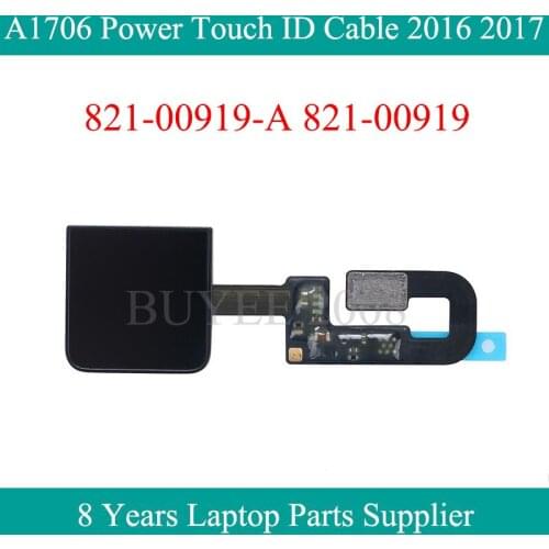 Original A1706 Power Touch Button Replacement 821-00919-A 821-00919 For Macbook Pro A1706 Touch ID Cable 2016 2017 00919-A