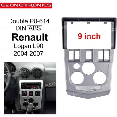1-2Din Car DVD Frame Plug Audio Fitting Adaptor Dash Trim Kits Facia Panel 9inch For Renault Logan L90 2004-2007 Radio Player