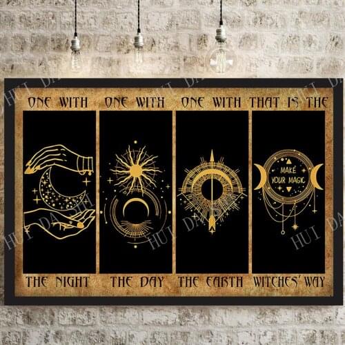 Witch Poster - The Night The Day The Earth That Is The Witch Way Poster, Witchcraft Wall Art, Moon Child Art Print