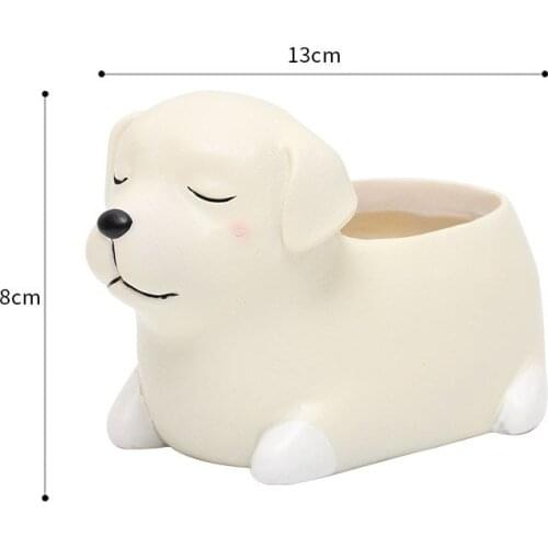 PRZY 3D Cute Dog Flower Pot Silicone Mold Succulent Dog Husky Silicone Mold Concrete Hand Mold Cement