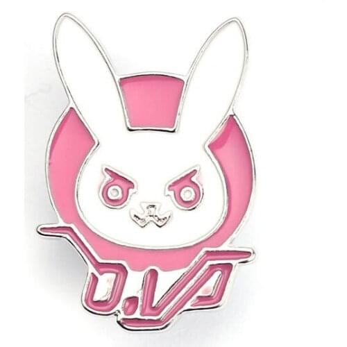 Pink cute rabbit pins clothing enamel lapel pin