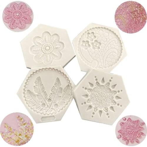Leaf Peacock Feather Texture Silicone Molds Flower Petal Cake Lace Mat Mold Cake Decorating Tools Fondant Decoration