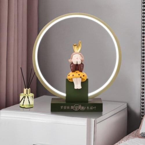 Nordic creative bedside lamp night practical simple home decoration accessories Eco-friendly resin light luxury wedding gifts