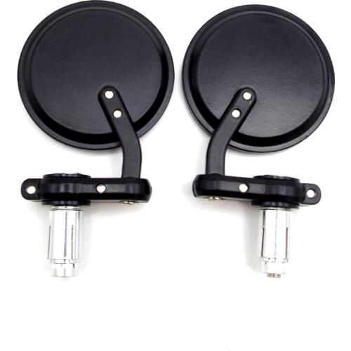Universal rearview mirror motorcycle Black Retro Motorbike bar End Side Mirrors FOR vespa gts LX honda shadow 750 suzuki gsr 600