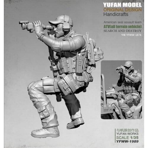 Yufan Model1/35 Resin Figure Us Soldier model kits self-assembled Yfww-1989