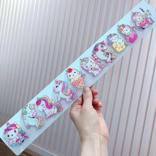 1PCS Unicorn Cartoon Hair Clips Girls Lovely Hairpins Styling Makeup Clip Women Student Barrettes Accessories Children Headwear