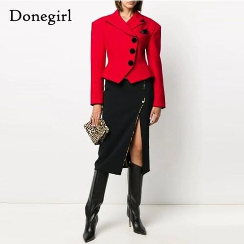 New Red Blazer Women 2021 Spring Female Suit Pocket Decoration Cloth Button Short Jackets Slim Blazers women clothing jas dames