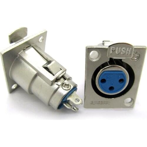 1PC 3 pin XLR socket audio socket female HIFI jack easy to install 31.5x25.5mm