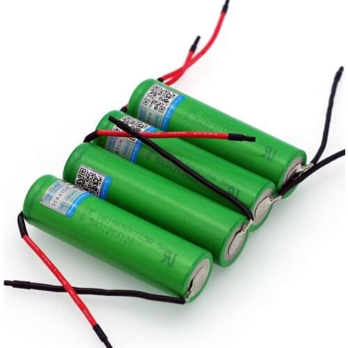 2PCS VariCore Original 3.6V 18650 VTC4 2100mAh High drain 30A Rechargeable battery For US18650VTC4+DIY Silica gel Cable