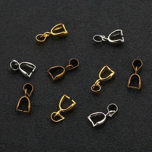 20pcs 6*16/7*19mm Charm Pendants Clips Bails Connectors Copper Necklace Pendants Clasps For Craft Diy Jewelry Making Accessories
