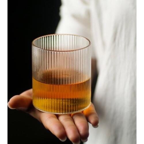 4PCS Ripple Whisky Glasses, Water Glass, Juice Glass, Water Cup Set of 4