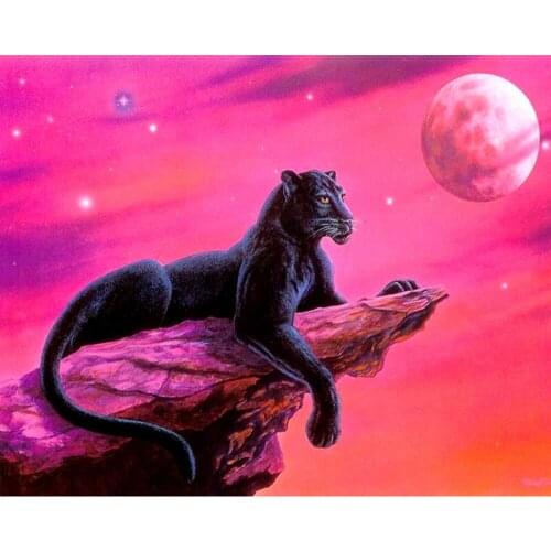 5D DIY square/round Diamond Painting Black panther Cross Stitch Diamond Embroidery Pattern Rhinestone Home Decor J1342