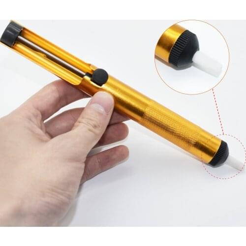 1Pcs Aluminium Solder Sucker Desoldering Pump Tool Suction Tin Pen Removal Device Blue Vacuum Soldering Iron Desolder