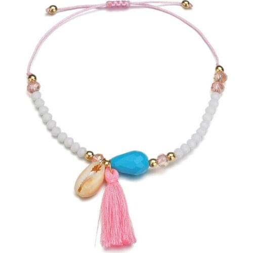 Bohemian Natural Shell Beads Tassel Foot Chain Anklets for Women Fashion Summer Beach Strand Adjustable Ankle Bracelet Jewelry