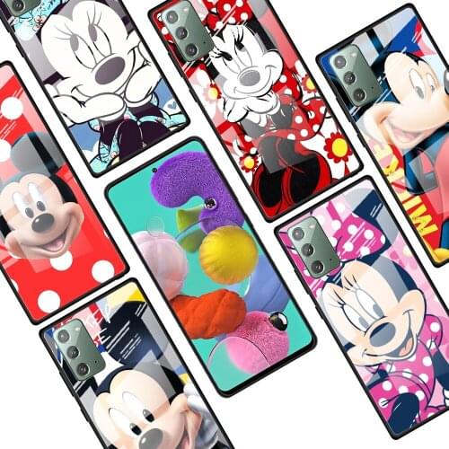 Mickey mouse cartoon for Samsung Galaxy Note 20 Ultra 10 Lite Plus 9 8 5G A70 A50 A40 A30 A20 Tempered Glass Phone Case