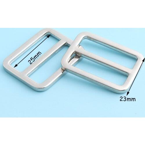 10pcs 25mm Silver Adjuster Buckles Zinc alloy Release Belt Buckle Tri Bar Buckles Strap Buckles Slider Fastener Bag Hardware