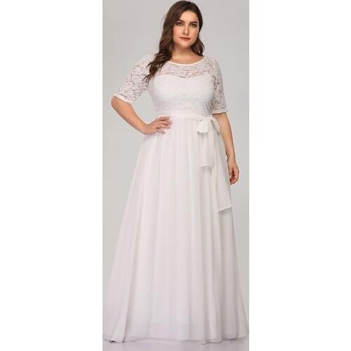 Elegant O-Neck Evening Dress Floral Print Empire Short Sleeves A-Line Backless Floor-Length Plus Size Women Formal Gowns D1007