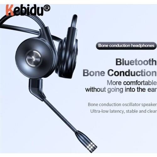 Kebidu Bone Conduction Gaming headphones bluetooth V5.0 Wireless Earphone with microphone Sport/Music Headsets For huawei/xiaomi