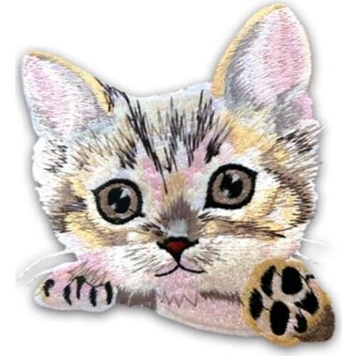 1pcs Exquisite Couple pockets of cat embroidery Fabric Patches For Clothing Jeans Iron On Appliques