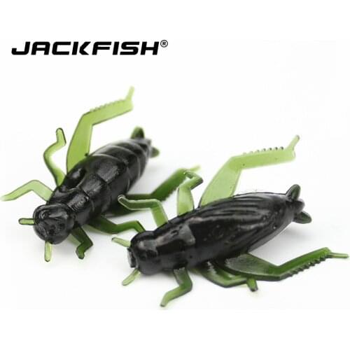 JACKFISH Artificial Lure 50pcs/lot 2.5cm/0.7g Fishing Cricket Swimbaits Soft Lure Fly Fishing Bait Fishing Lure Pesca
