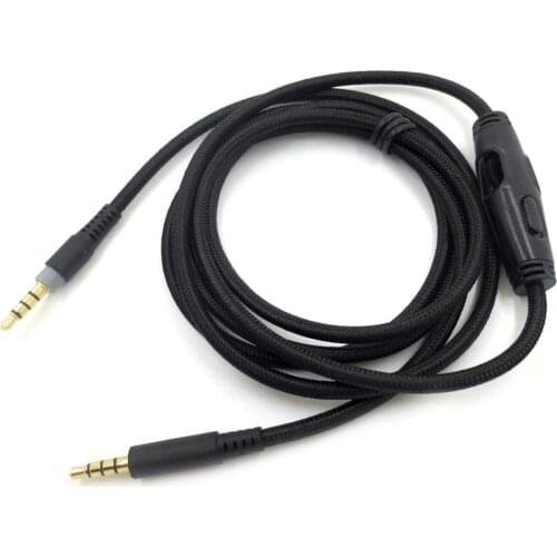 1.5m 3.5mm Headphone Audio Cable Male to Male Cord Line Replacement with Tuning for HyperX Cloud/Cloud Alpha Headset Accessorie