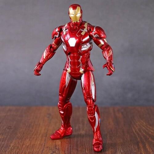 Captain America Civil War Iron Man MK46 PVC Action Figure Model Toy with LED Light