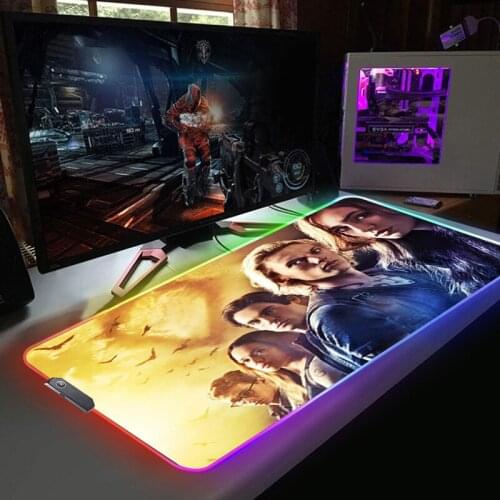 Shadowhunters Backlit Mat Mause Pad Anime Mouse Pad Large LED Pc Gamer Gaming Laptop RGB Mousepad Xxl Computer Desk Mice Office