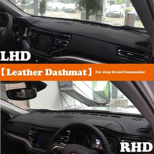 Leather Dashmat Accessories Car-Styling Dashboard Covers Pad Dash Mat Sunshade For Jeep Grand Commander 2018-2019 2020 2021