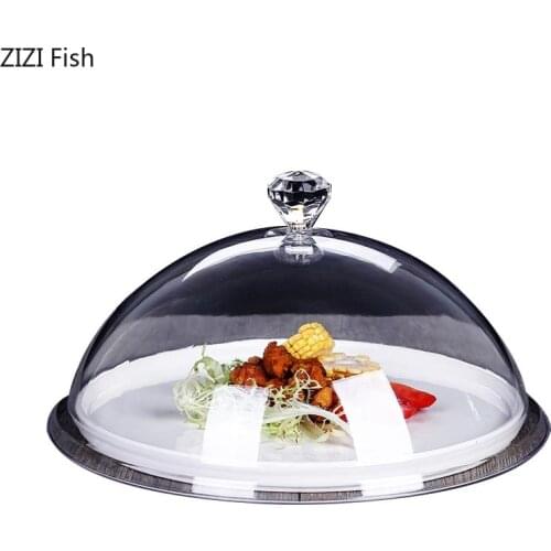 Creative Acrylic Tempered Plastic Food Cover Dust Cover Transparent Cover Round Dish Cover Bread Cake Cover