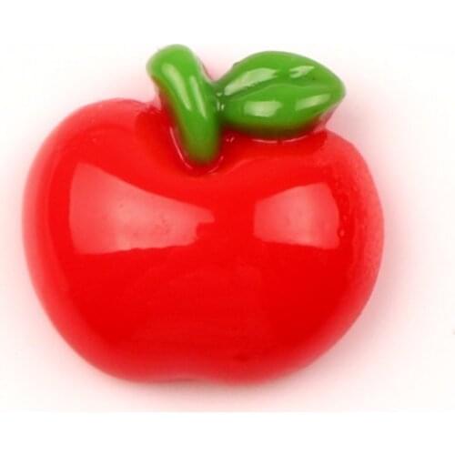 LF 30Pcs Resin Red Apple Decoration Crafts Flatback Cabochon Embellishments For Scrapbooking Kawaii Cute Diy Accessories