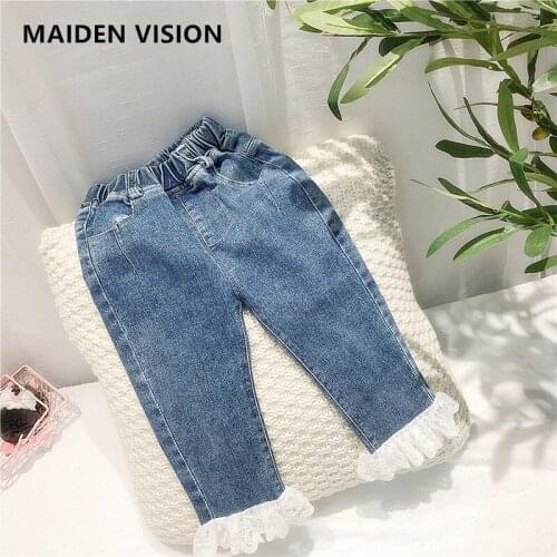 Baby Girls Sweet Lace Jeans Spring Autumn Baby Infant Toddler Cute Princess Denim Pants Childrens trousers Kids Children jeans