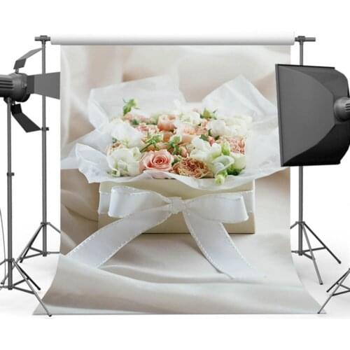Mehofoto Rose Gifts Photo Flower Background for Pictures White Backdrop for Photographers Booth Studio Props S-270