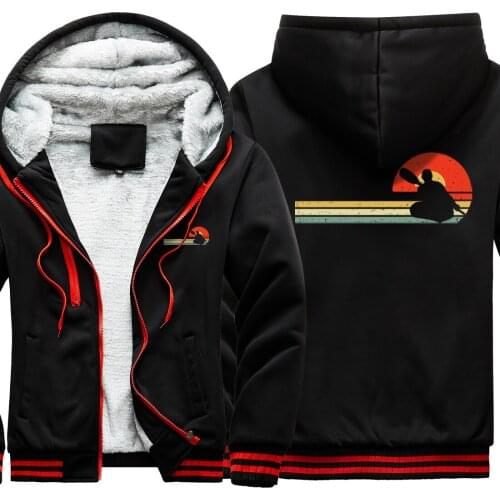 Boat Print Camouflage Mens Raglan Thicken Jackets Wool Liner Winter Fashion Leisure Tops Streetwear Zipper moletom masculino