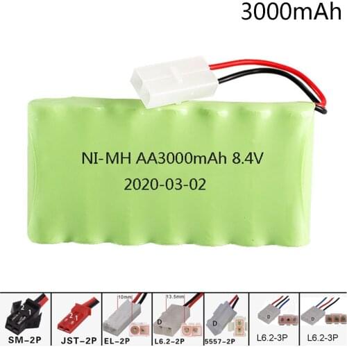 8.4V 3000mah NiMH AA Battery For RC toy Car Tanks Trains Robot Boat Gun SM/EL-2P/Tamiya/JST Plug Ni-MH 2400mah 8.4v Battery