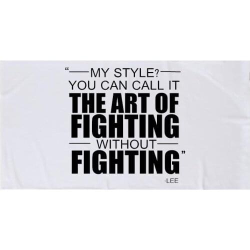 Novelty Bruce Lee Shower Towels Fighting Without Fighting Quote Beach Travel Towels Adult Men Boy Martial Art Gift Lightweight