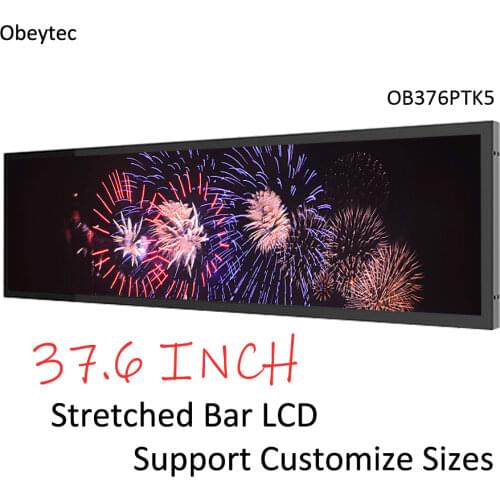 Obeycrop Bar LCD screen 37.3 " Android display monitor, 1920*192 FHD, View Area 919.3*163.2 mm, 1+8G
