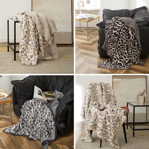 Leopard Print Fleece Blankets Fleece Throw Blankets and Sofa Blankets Super Soft and Comfortable Lightweight Blanket 130x160cm