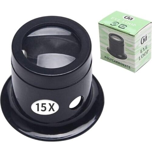 Jewelry Making Tools Portable Jewelry Loupe Magnifying Glass 3X/5X/10X /15X /20X Portable Monocular Magnifier Watch Lens