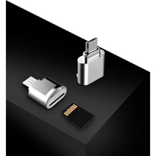 Portable Type-C / Micro USB Card Reader Mini TF Card Phone OTG Adapter Type-C Memory Card Reader For iPhone Macbook Huawei