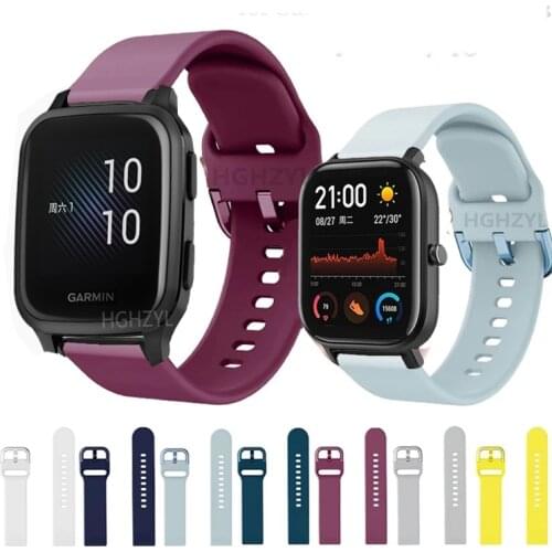 Watchband For Garmin Venu SQ Silicone Bracelet For Garmin Vivoactive3 4 Forerunner245 For Amazfit BipS/U GTS 2 MIni Wrist Strap